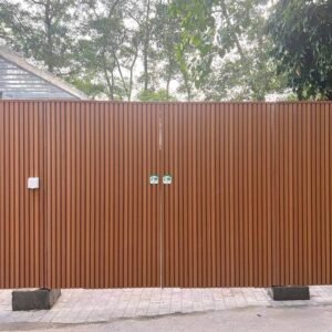 Teak Fluted WPC Gate Entrance