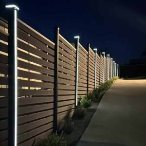 ipe classic slatted composite fence led strip posts night lighting driveway edge