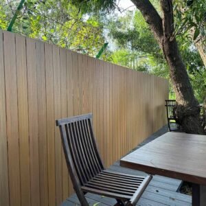 teak wpc vertical fence boards privacy screen terrace boundary installation